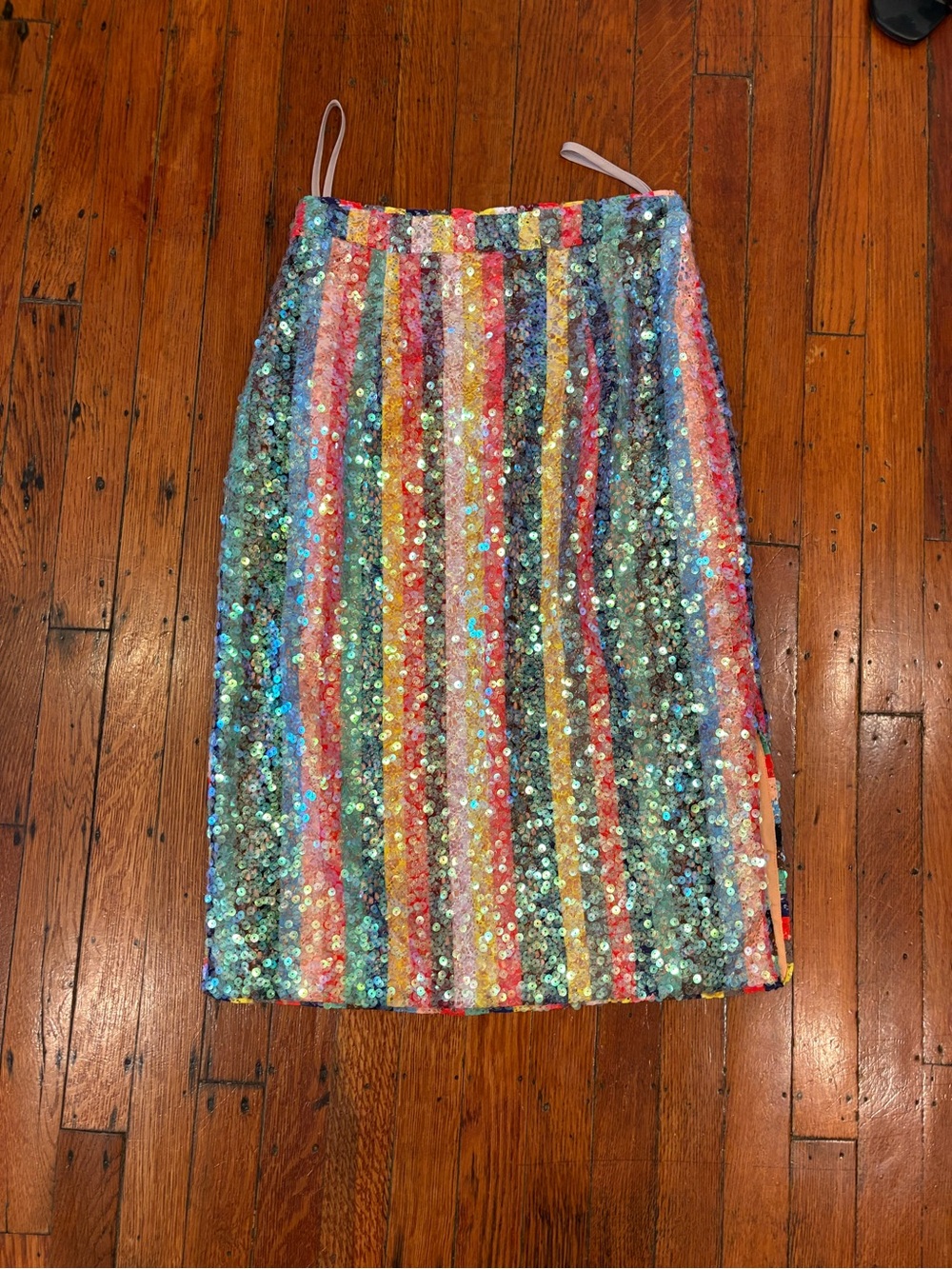 Maeve Multicolor Sequin Stripe Pencil Skirt
